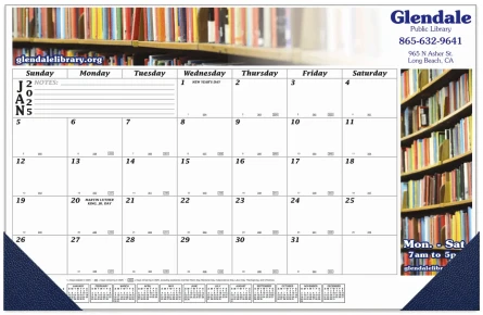 Full Color Desk Pad Calendar With Top and Side Imprint - Size 17x11 – Main Image – 2027