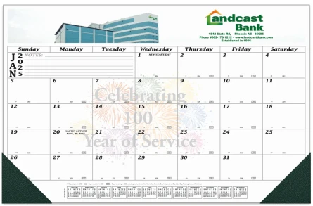 Desk Pad Calendar 4-Color Header Imprint, Size 17x11 – Main Image – 2027