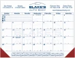 Custom Printed Desk Pad Calendar with Blue Grid - Customized, 22x17, Multi-Color Imprint – Main Image – 2027