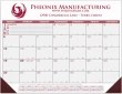 Promo Desk Pad Calendar with Burgundy & Gray Grid 22x17 – Main Image – 2027