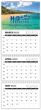 Custom 3-Month wall calendar (4 Panel) with week numbers, size 14x39.5 – Main Image – 2027