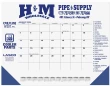 Blue & Black Grid Desk Pad Calendar, 4 Imprint Areas, Leatherette Corners, Corner Imprint Option, Size 21.75"x17" – Main Image – 2027