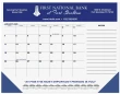 Desk Pad Calendar Blue & Black Grid, Side Notes, 8 Colors Leatherette Corners Option, Size 21.75"x17" – Main Image – 2027