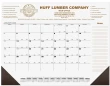 Desk Pad Calendar Black Grid, Julian & Contractor Dates, Leatherette Corners, 3 Custom Imprint Locations – Main Image – 2027