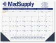 Desk Pad Calendar Blue & Gold Grid, Julian & Contractor Dates, Custom Print 2 Colors Max, Size 21.75"x17" – Main Image – 2027