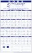 Large Plastic Year-In-View Wall Calendar Write-on / Wipe-off Surface | Size 23"x38" | 10 mil laminated plastic – Main Image – 2027