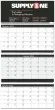 Custom Three‑Month Wall Calendar with Logo – 16" x 34" | Recycled, Wire‑Bound, USA‑Made – Main Image – 2027