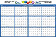 Horizontal Year-In-View Calendar w/Plastic Lamination size 37x24 - Full Color Imprint – Main Image – 2027