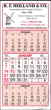 3 Month View Calendar Single Panel 12 Sheets Tinned Top Size 9.25x19.75
 – Main Image – 2027