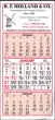 3 Month View Calendar Single Panel 12 Sheets Tinned Top Size 9.25x19.75
 – Main Image – 2027