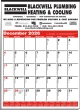 Large Contractor Bid Calendar w Red & Black Grid, 19.5x27 – Main Image – 2027