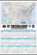 Year In View Calendar with U.S. Map 17x25 – Main Image – 2027