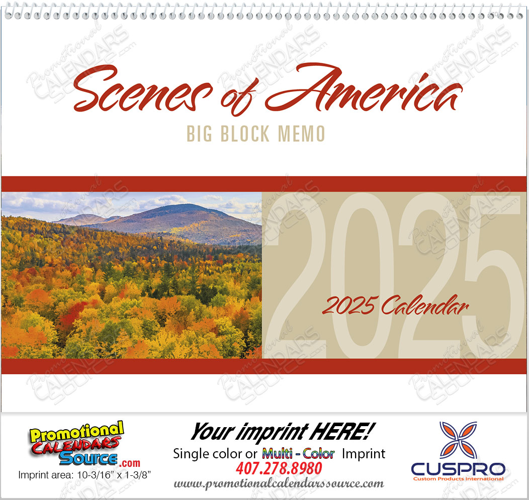 Scenes of America Big Block Memo Promotional Calendar 