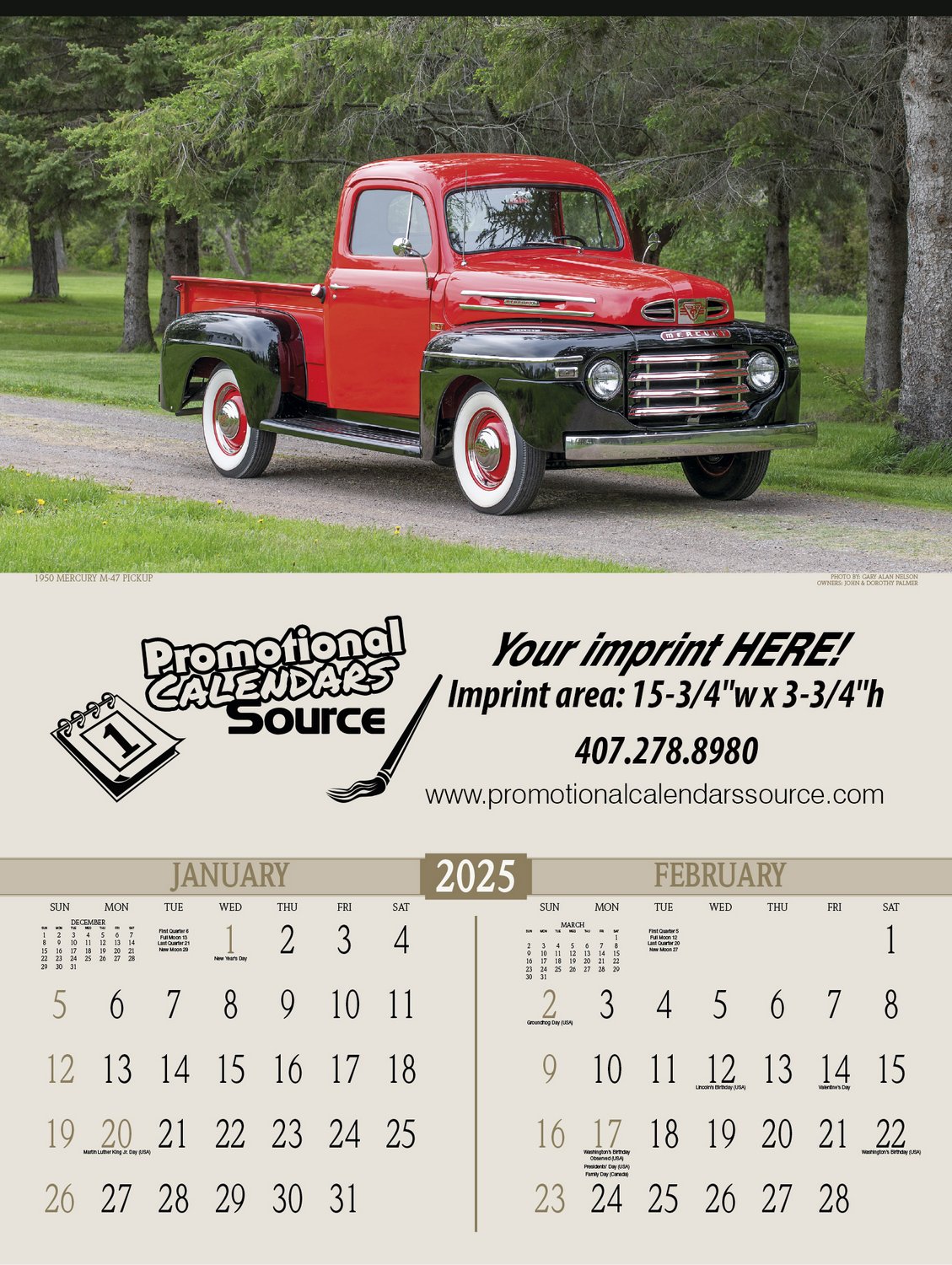 Antique Trucks 2 Month View Automotive Wall Calendar