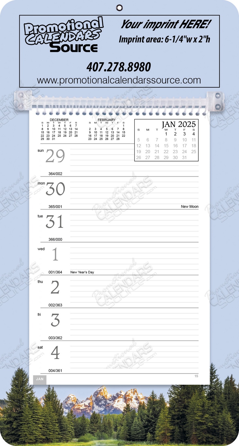 Mountains Theme Weekly Memo Calendar