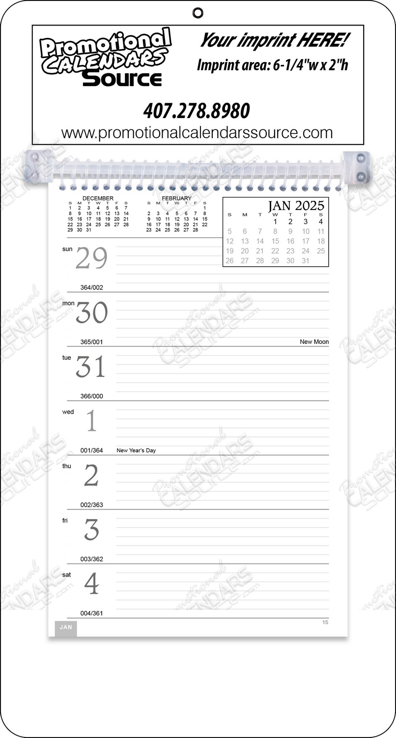 Weekly Memo Promo Calendar White Mount