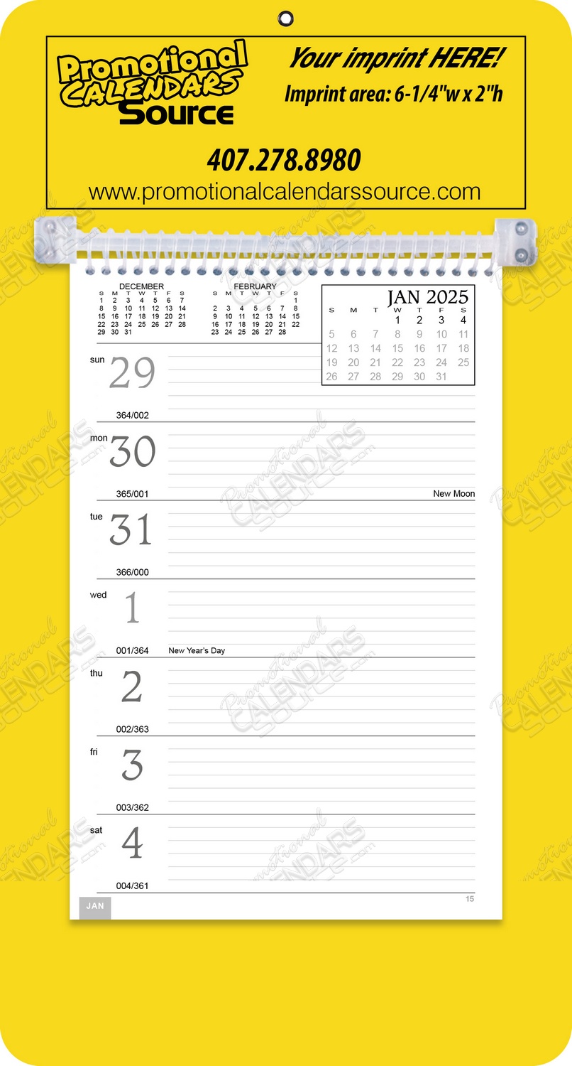 Weekly Memo Calendar Yellow