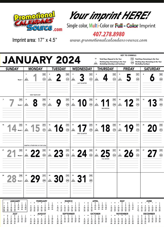 Black & White Contractor Memo Calendar 
