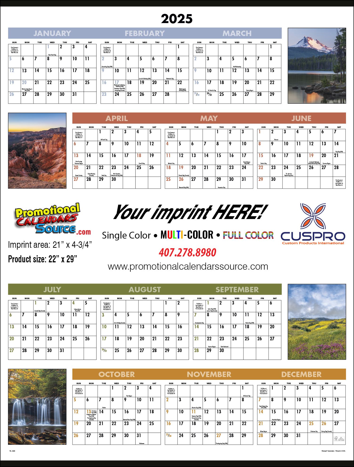 Scenic Span-A-Year Promotional Wall Calendar 22