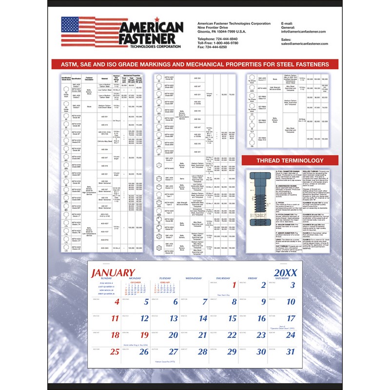 Mount with Custom Grid, Large Custom Calendar 22x29