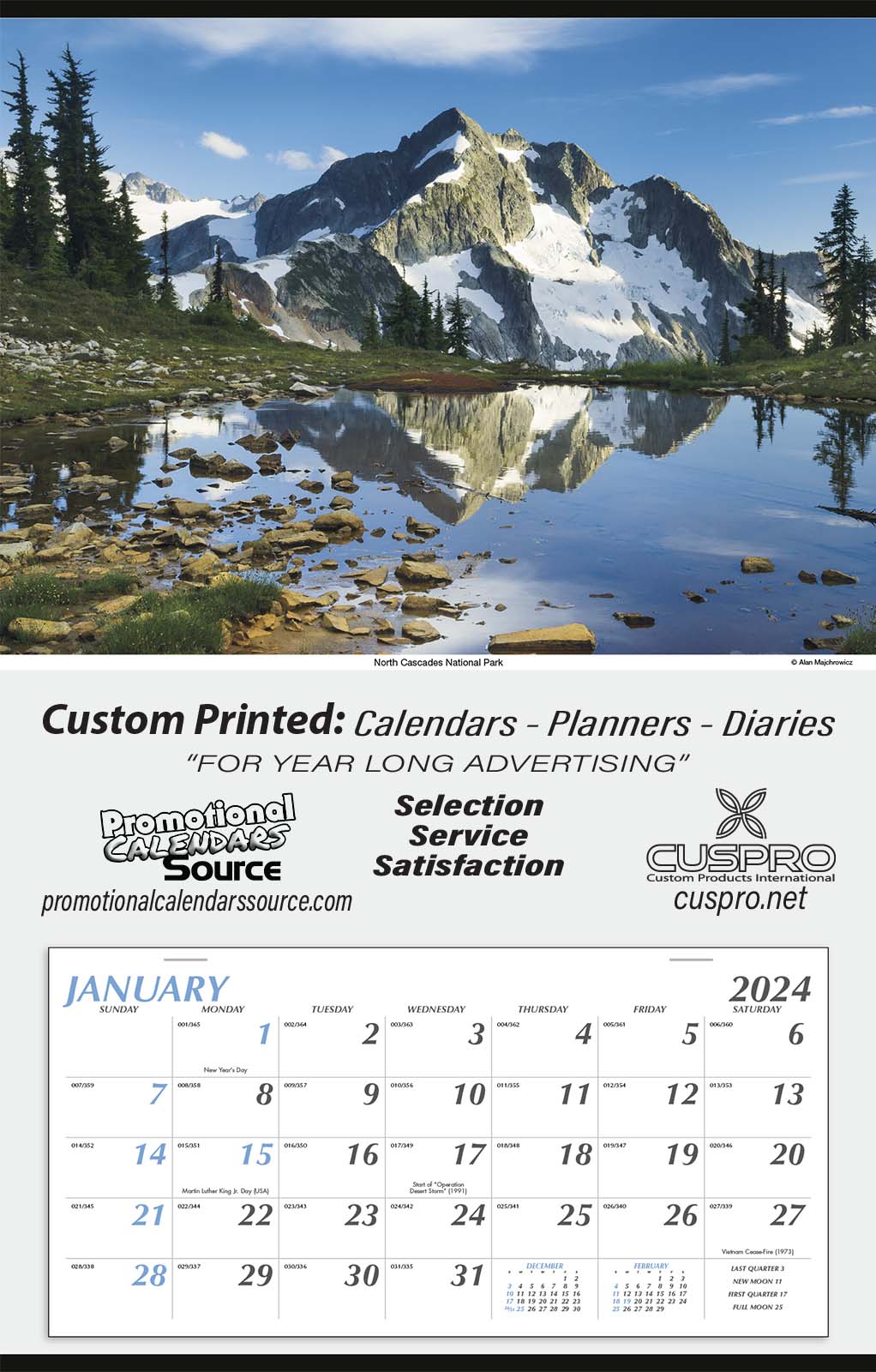 Mt. Hood Promotional Large Hanger Calendar | 18x28 | 2024