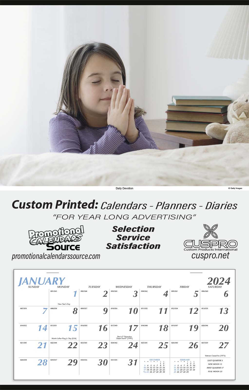 Large Promotional Calendar  - Daily Devotion 18x28 | 2024