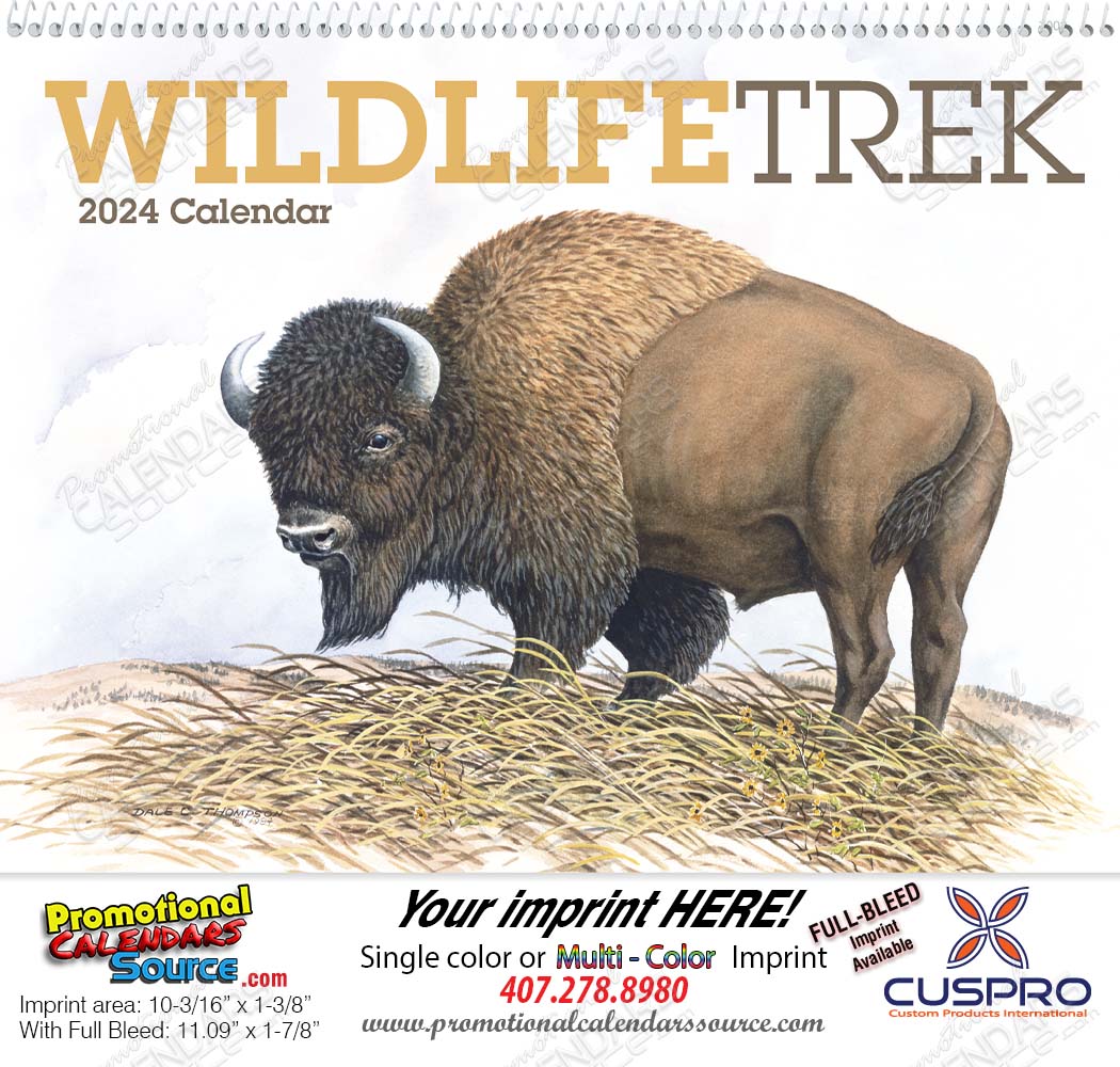 Wildlife Trek Promotional Calendar with Spiral Binding