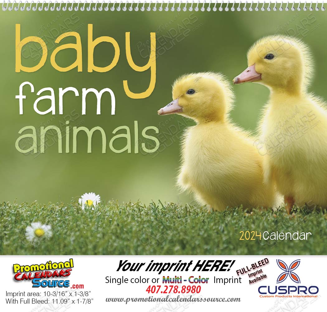 Baby Farm Animals Calendar  Spiral