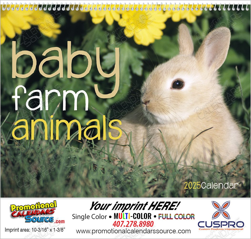 Baby Farm Animals Calendar  Spiral