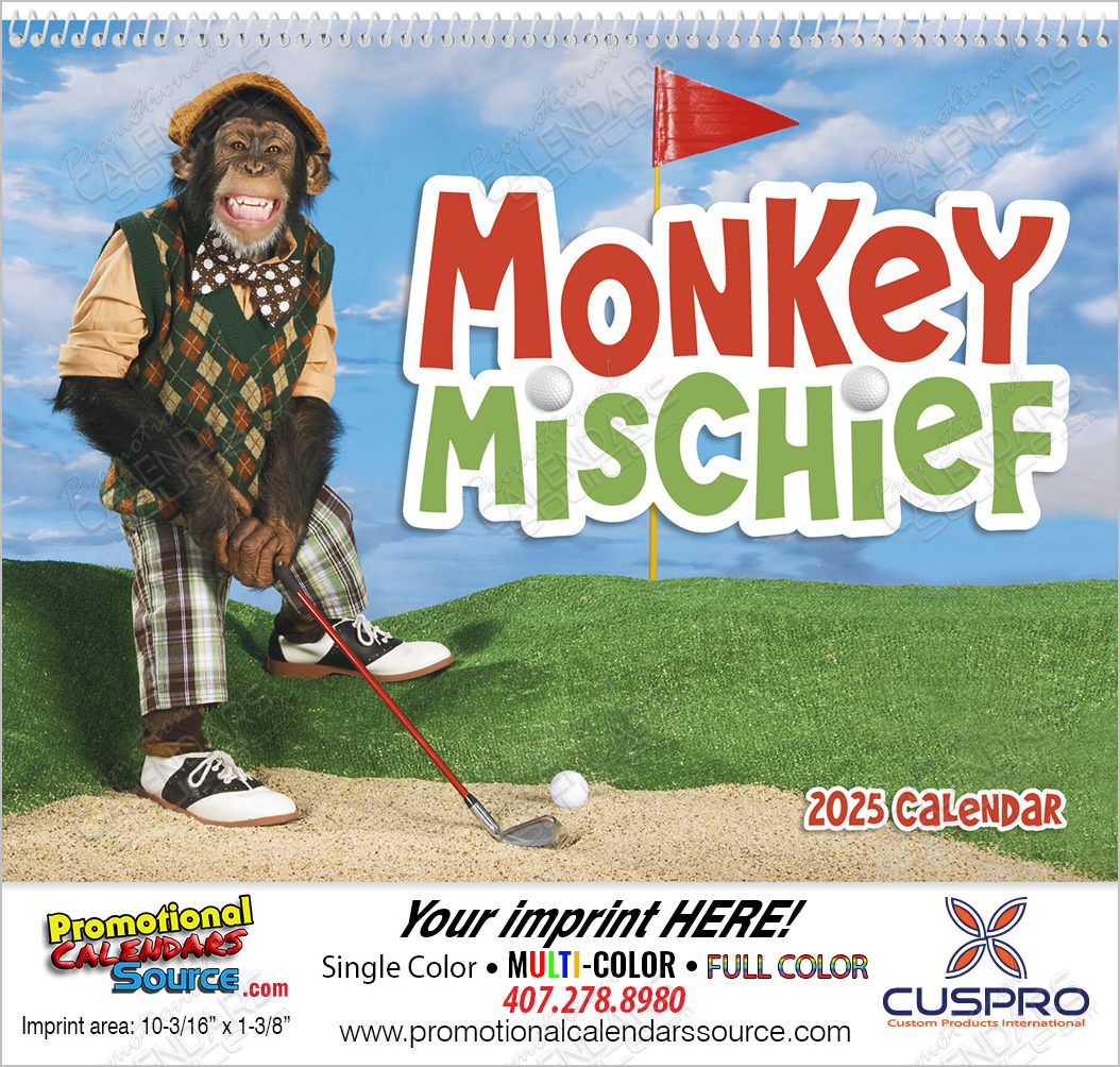 Monkey Mischief Calendar Spiral