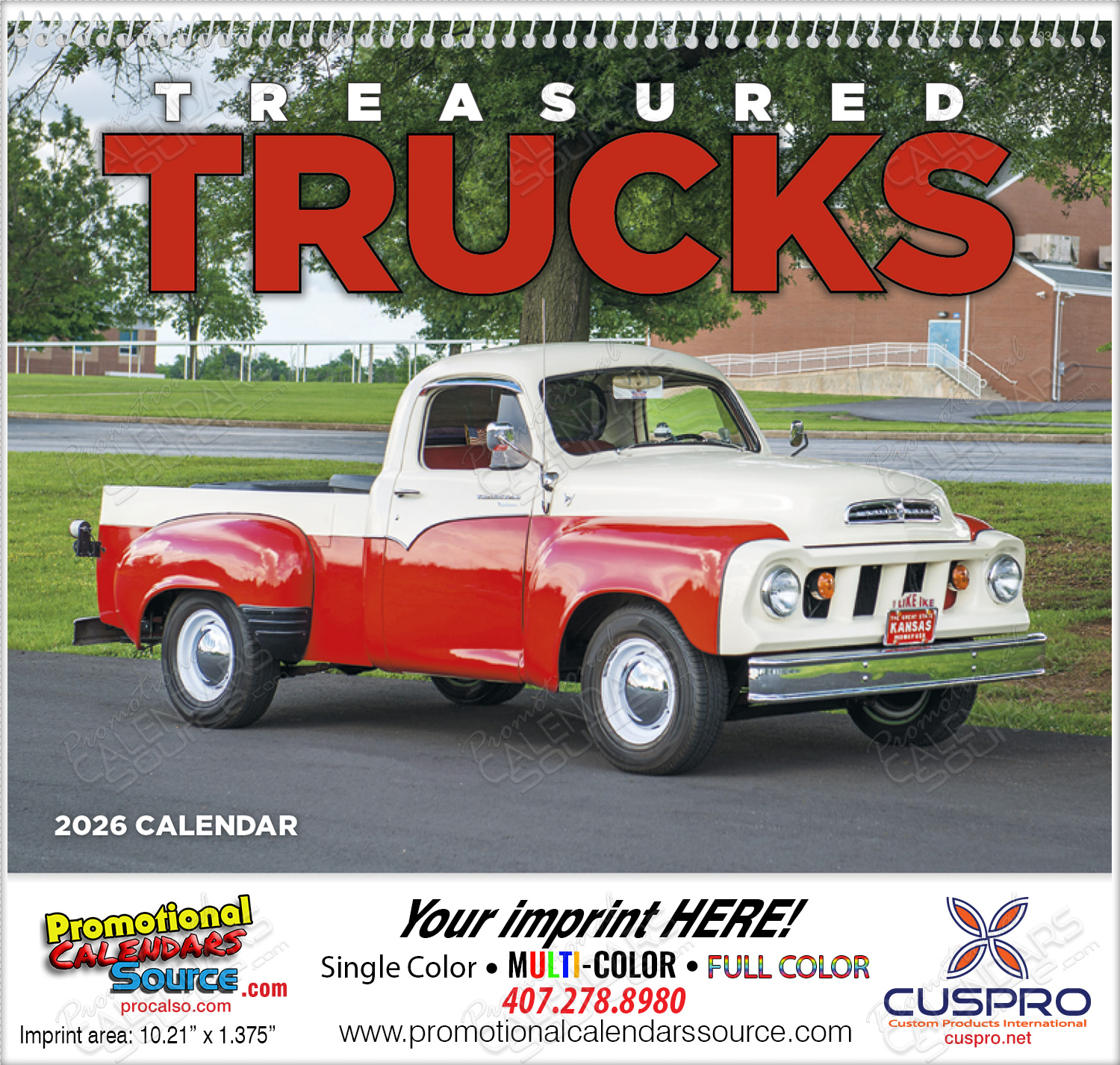 Treasured Trucks - Customized Promotional Calendar  Spiral Size 11x19