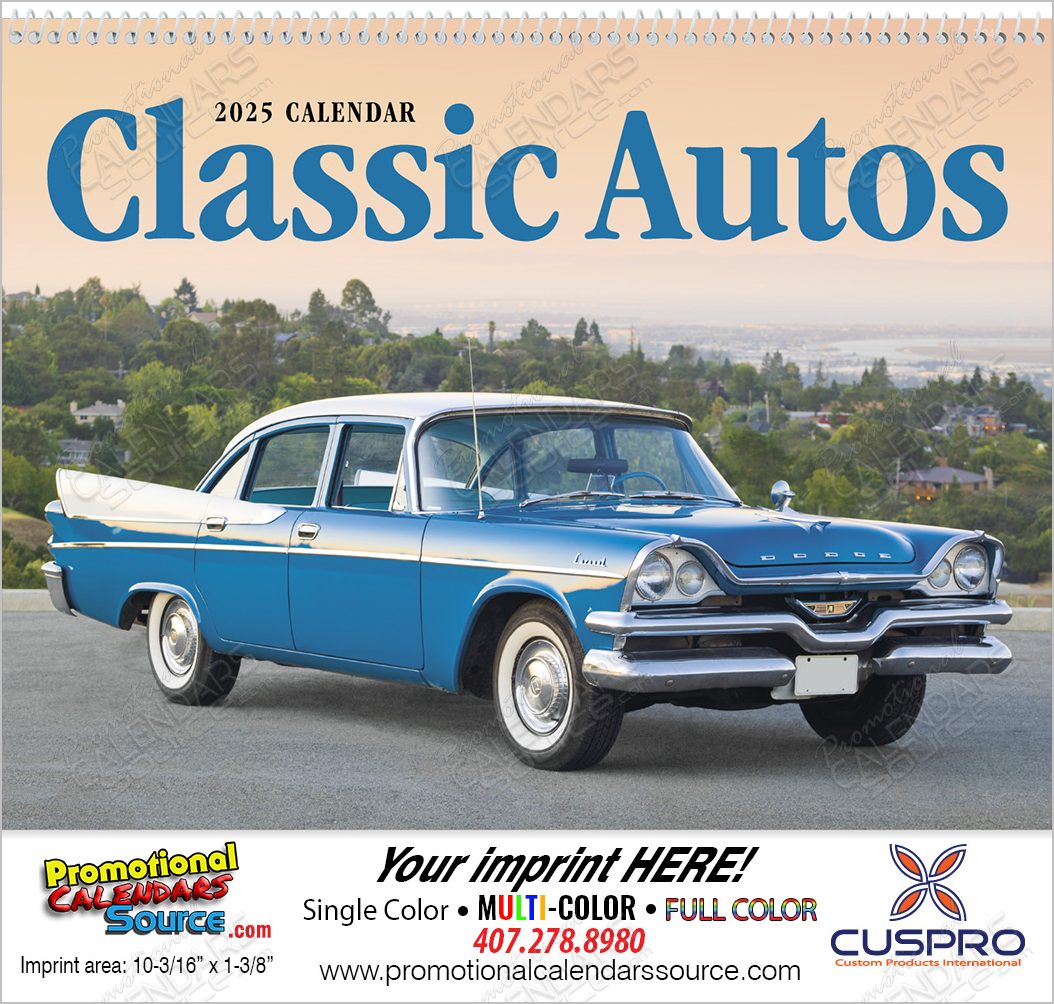 Classic Cars from the 40s, 50s, 60s  Promotional Calendar, 2024, Spiral Binding