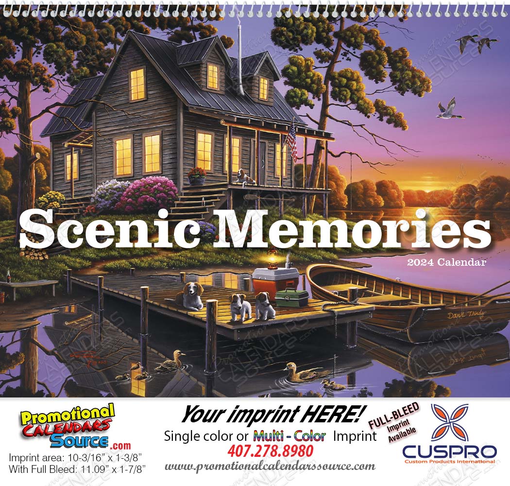 Scenic Memories Illustrations Calendar, Spiral