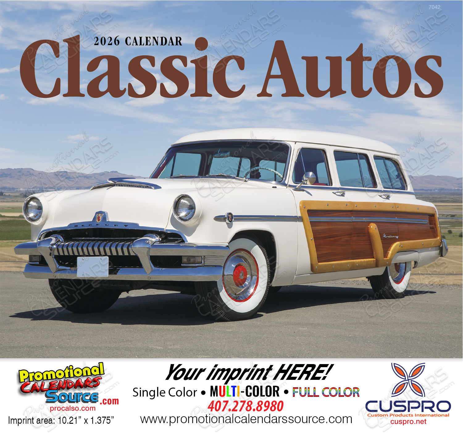 Classic Cars of the 40s, 50s, 60s  Calendar, 2024, Stapled