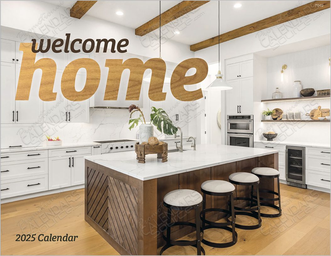 Welcome Home Calendar With Window-Ad Imprint, Stapled