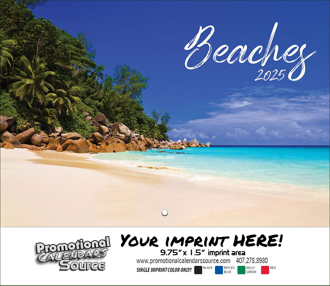 Scenic Beaches Wall Calendar  - Stapled 2024