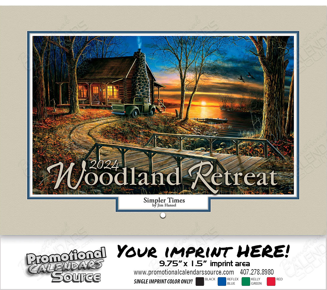 Woodland Retreats Wall Calendar  - Stapled