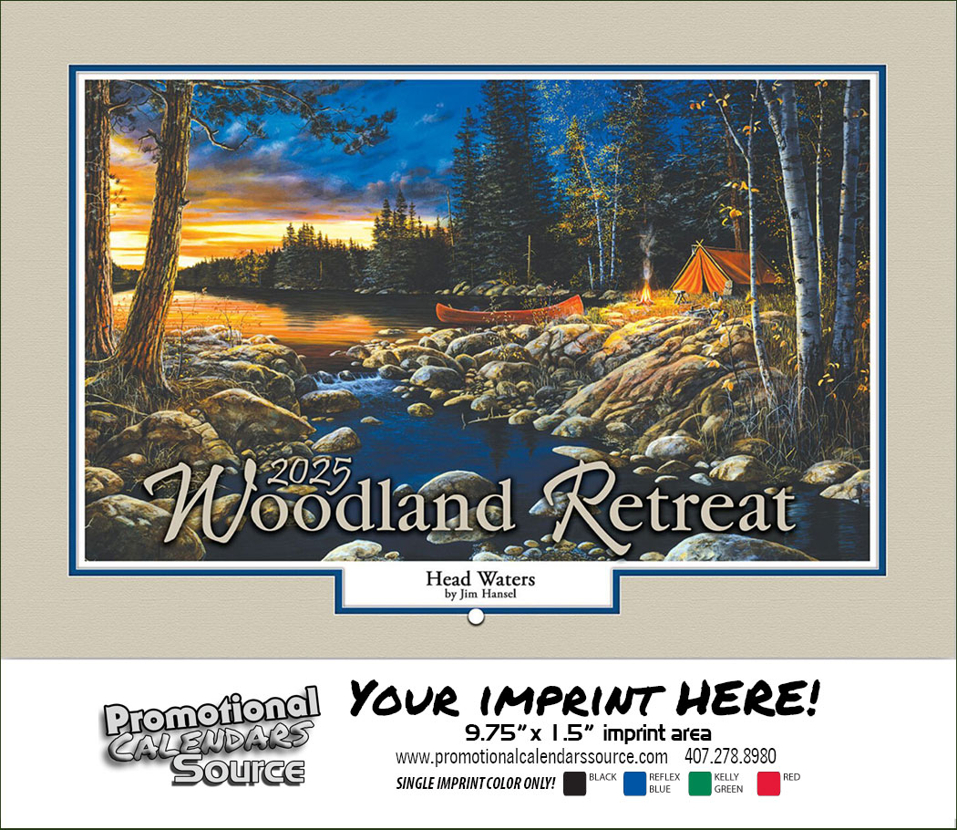 Woodland Retreats Wall Calendar  - Stapled