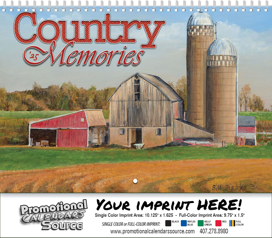 Country Memories Wall Calendar Spiral binding