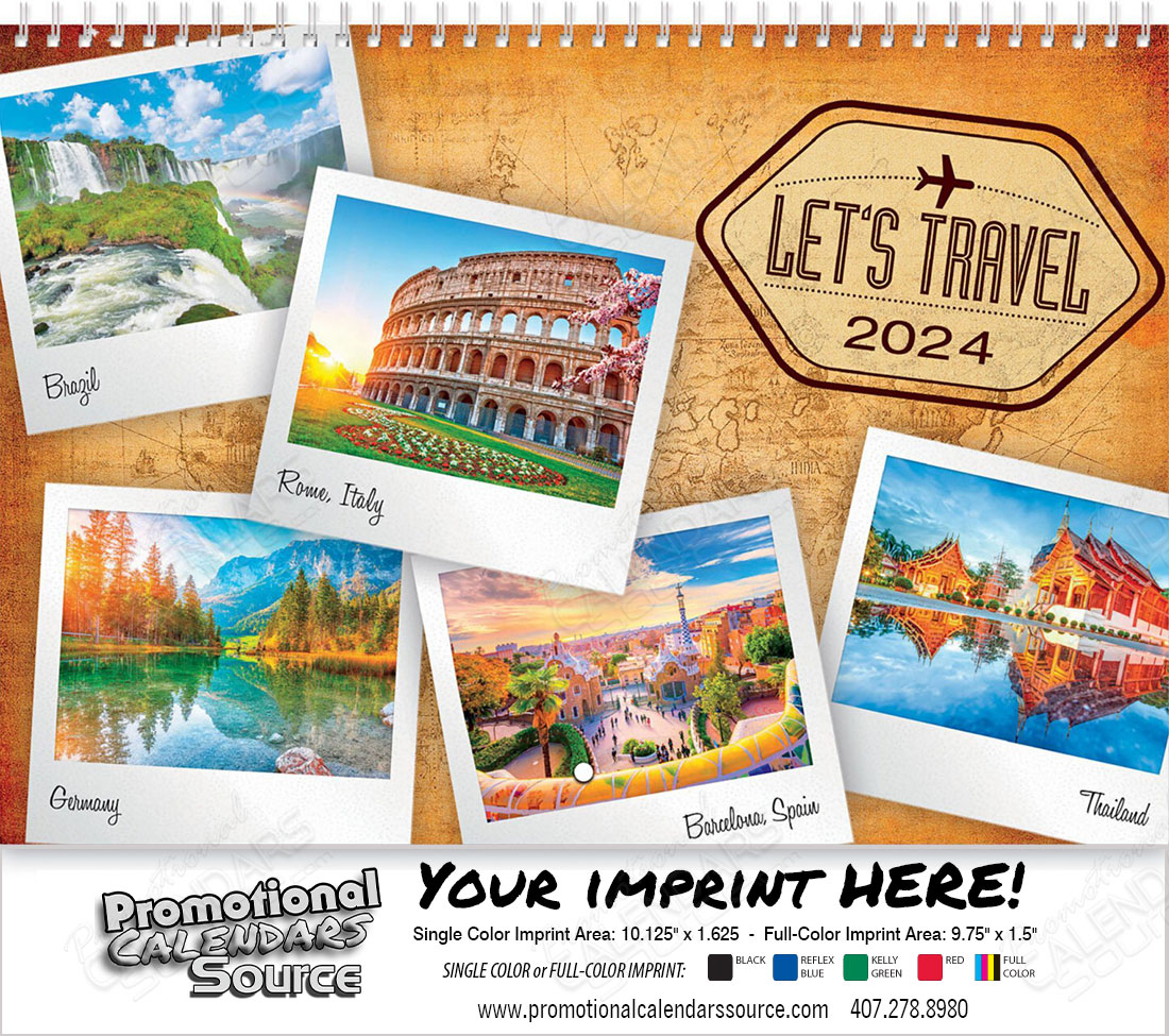 Let's Travel Scenic Wall Calendar Spiral