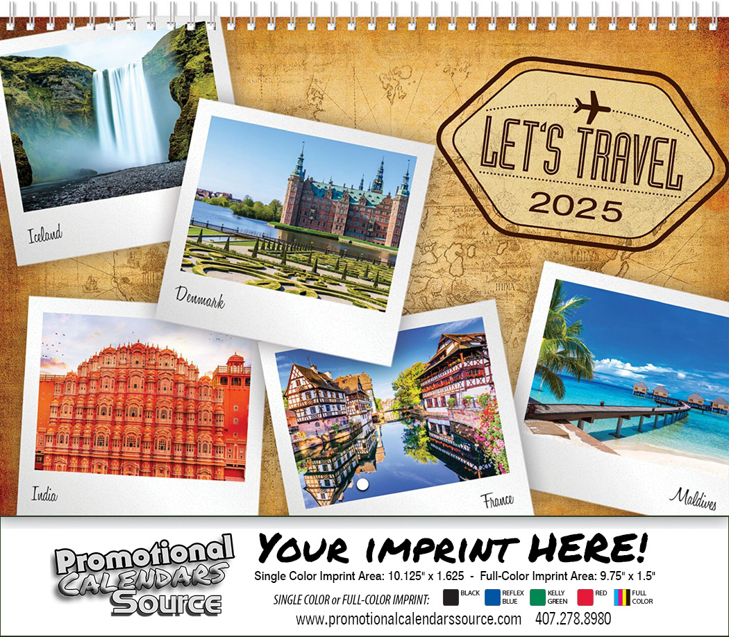 Let's Travel Scenic Wall Calendar Spiral