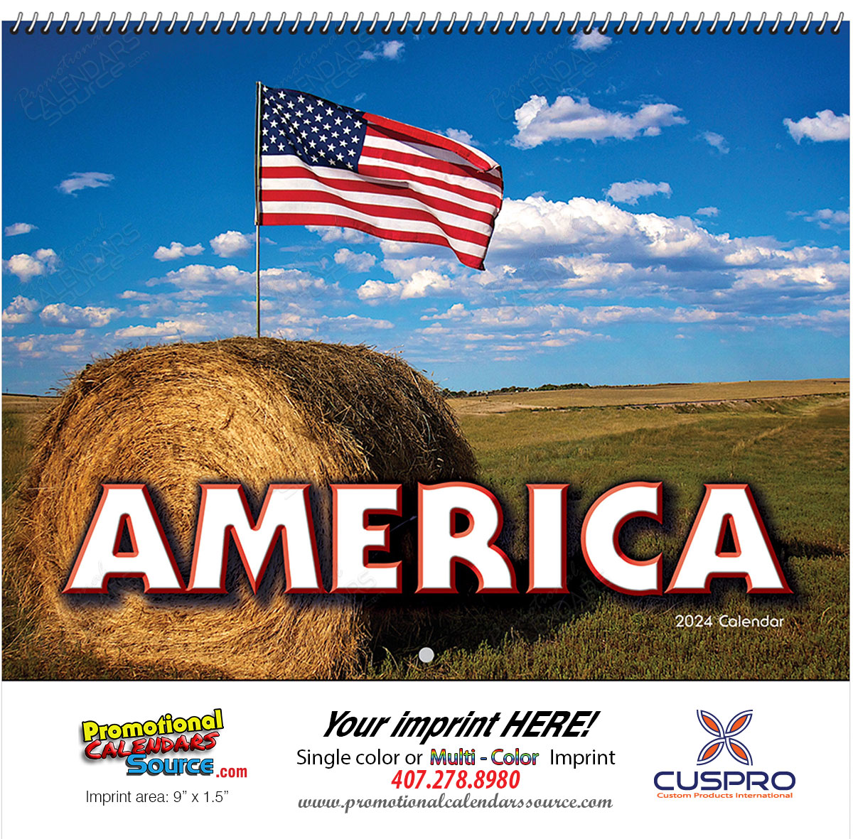 America! Promotional Wall Calendar  Spiral