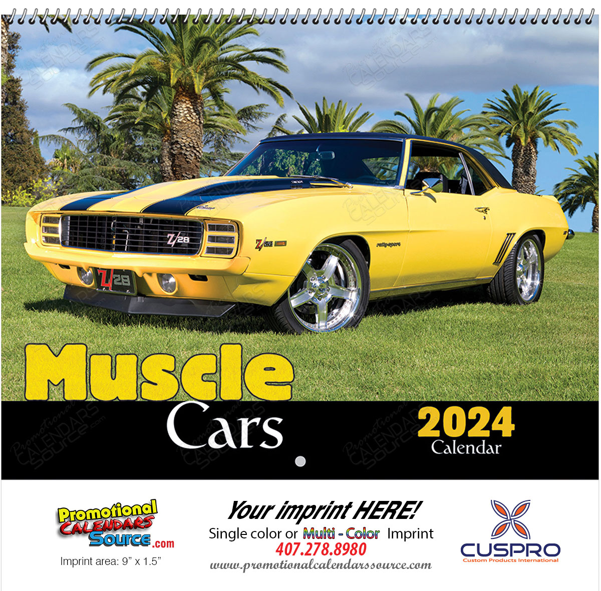 Muscle Cars Promotional Wall Calendar  Spiral