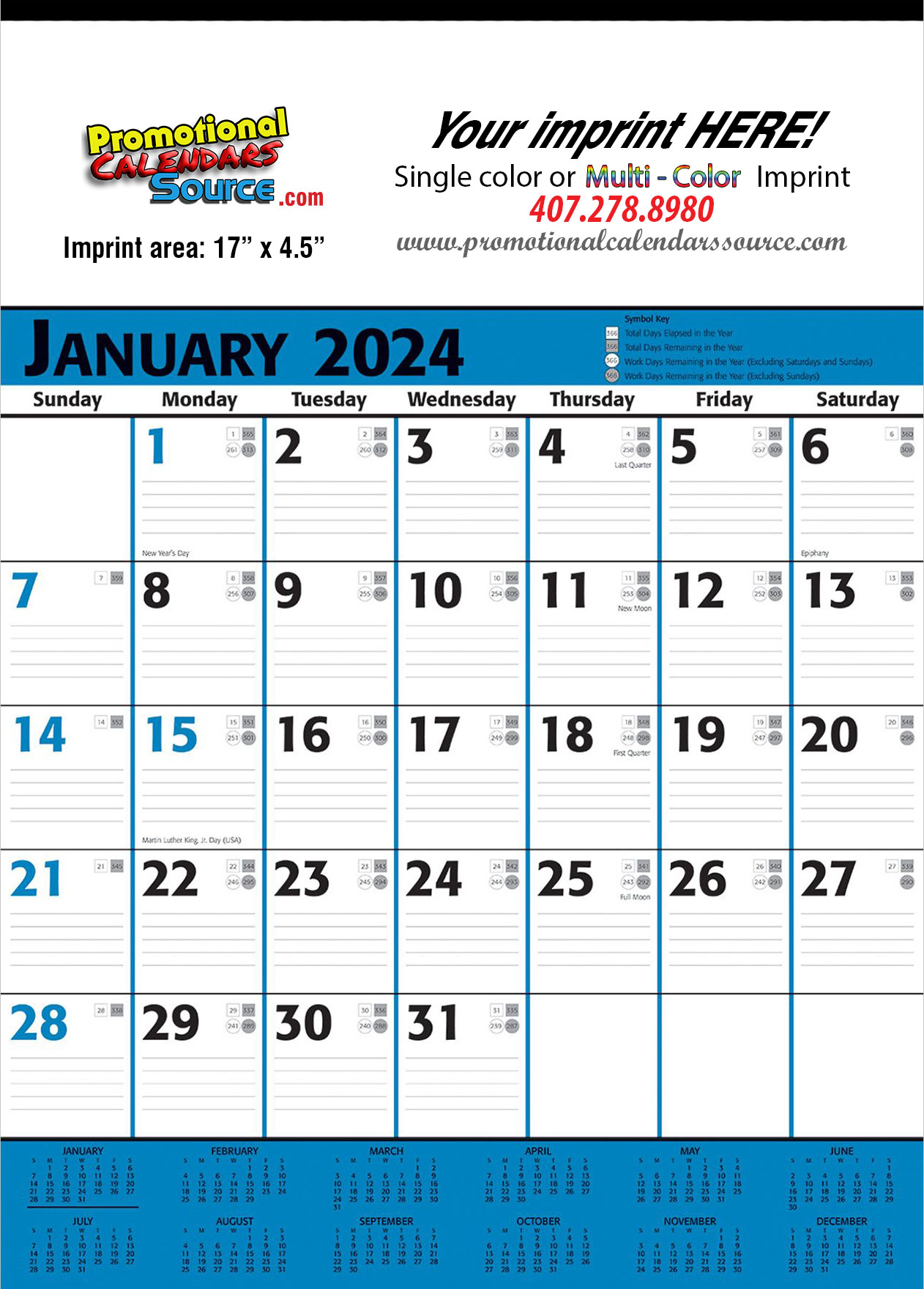 Contractor Planner Calendar Blue & Black