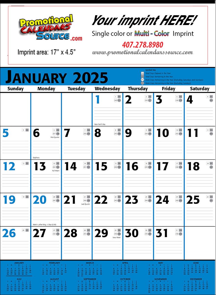 Contractor Planner Calendar Blue & Black