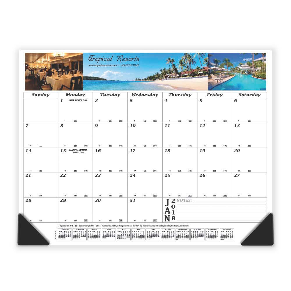  Promotional Custom 22x17 Desk Pad Calendar with Full-Color Advertising Imprint