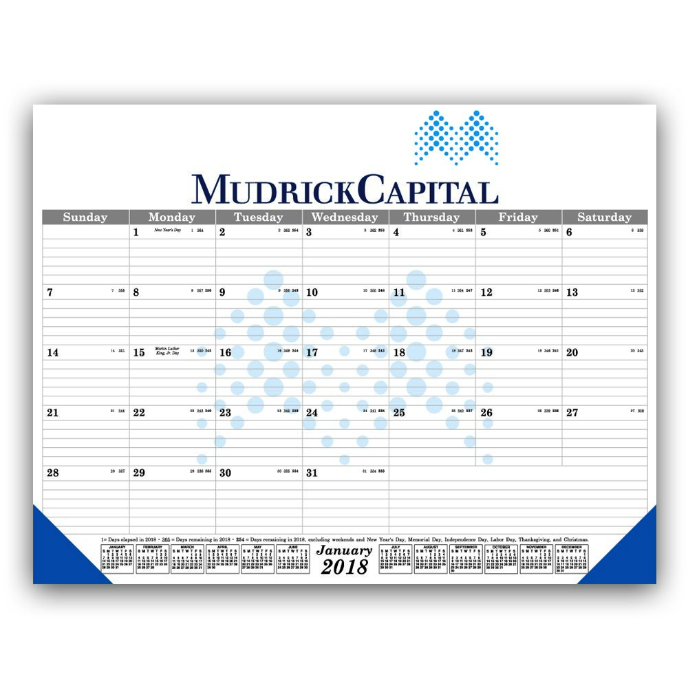 2024 Customized Desk Pad Calendar with Black Grid