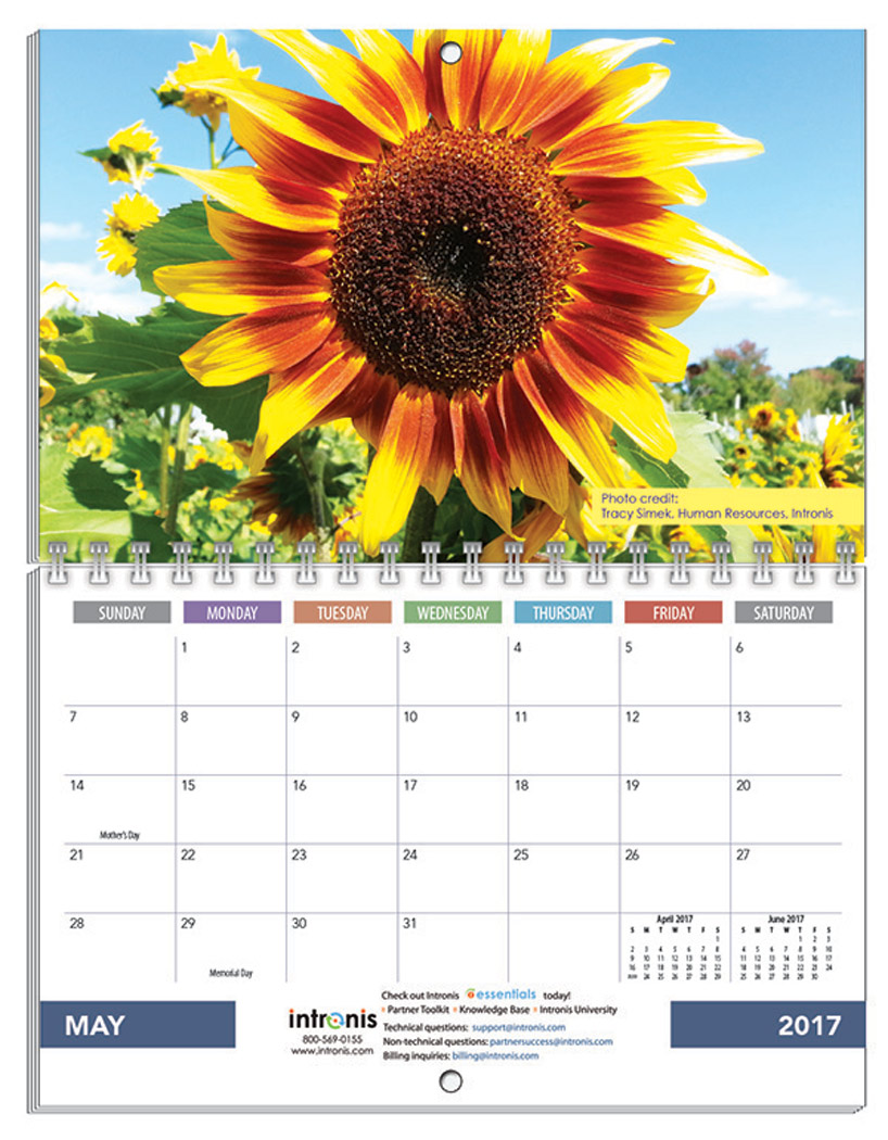 Custom Mini Photo Wall Calendar, Spiral 8.5x11