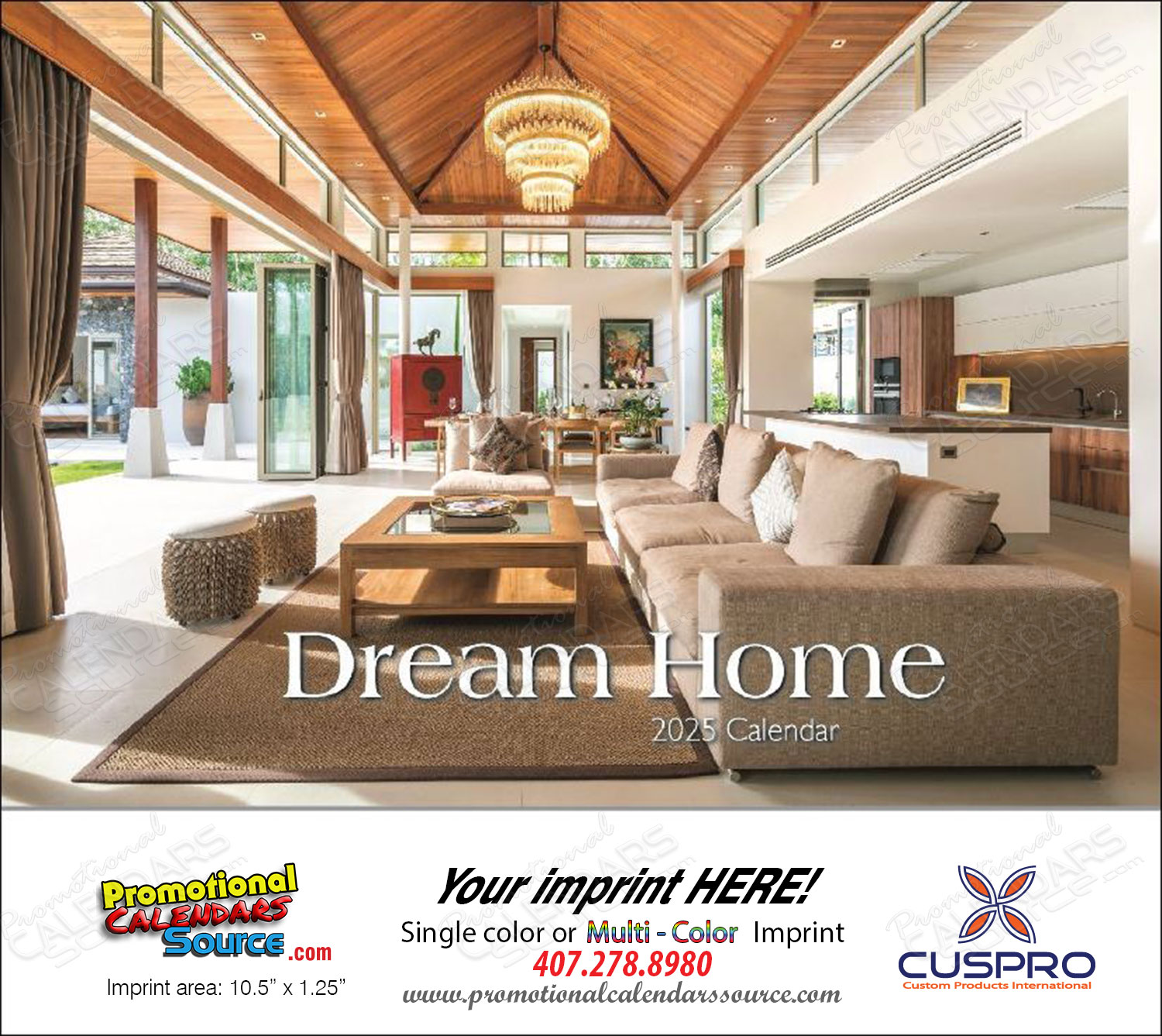 Dream Homes Calendar 2025 - Stapled - Gloss Quality Paper