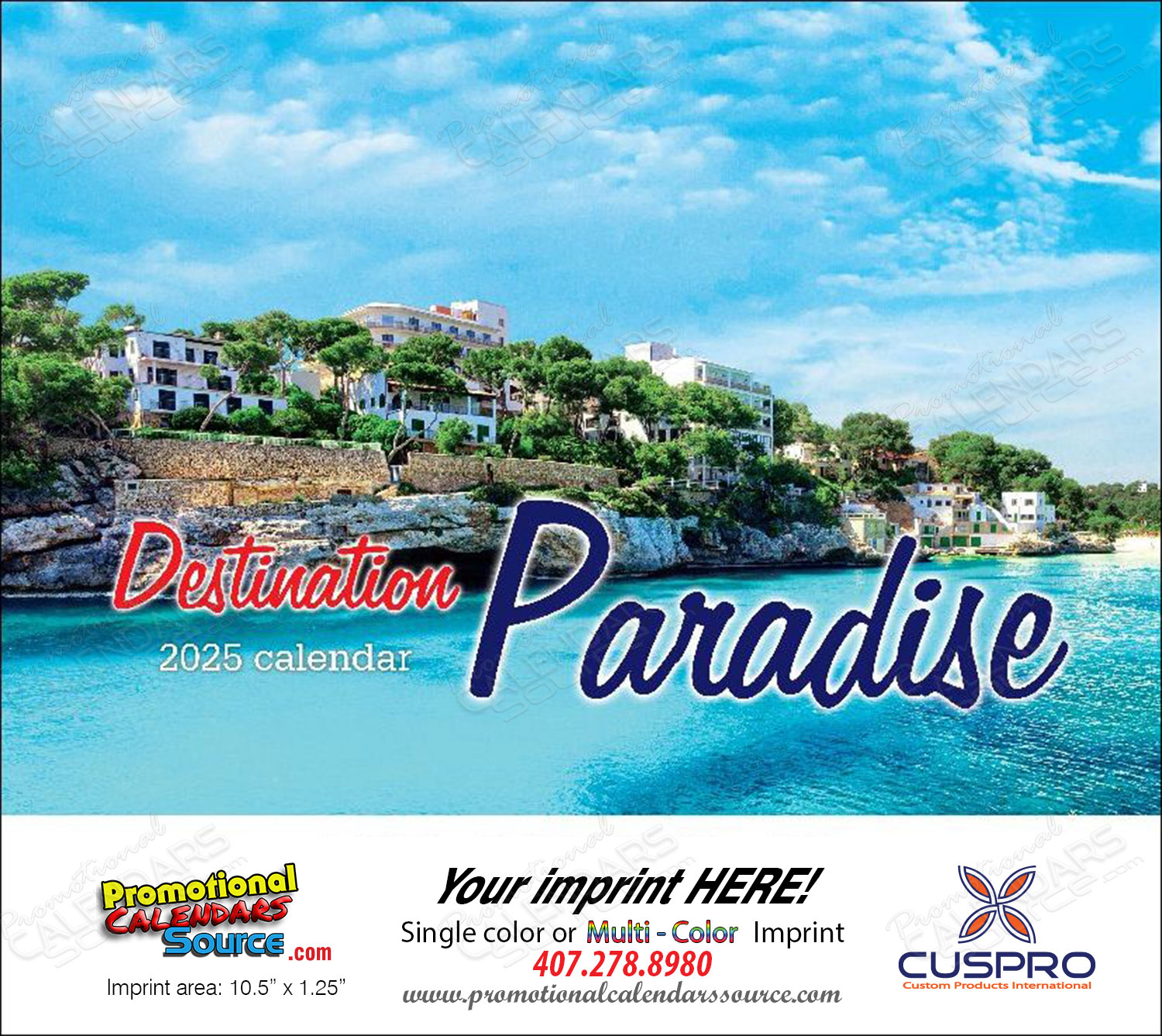 Oceans & Beaches Paradise Calendar 2025 - Stapled